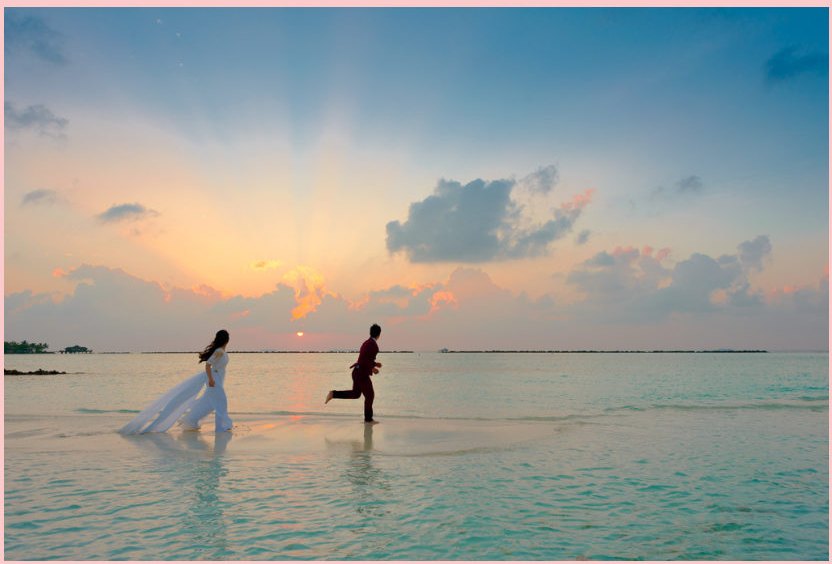 Shallow water at sunset — Italy used as the ceremony itself