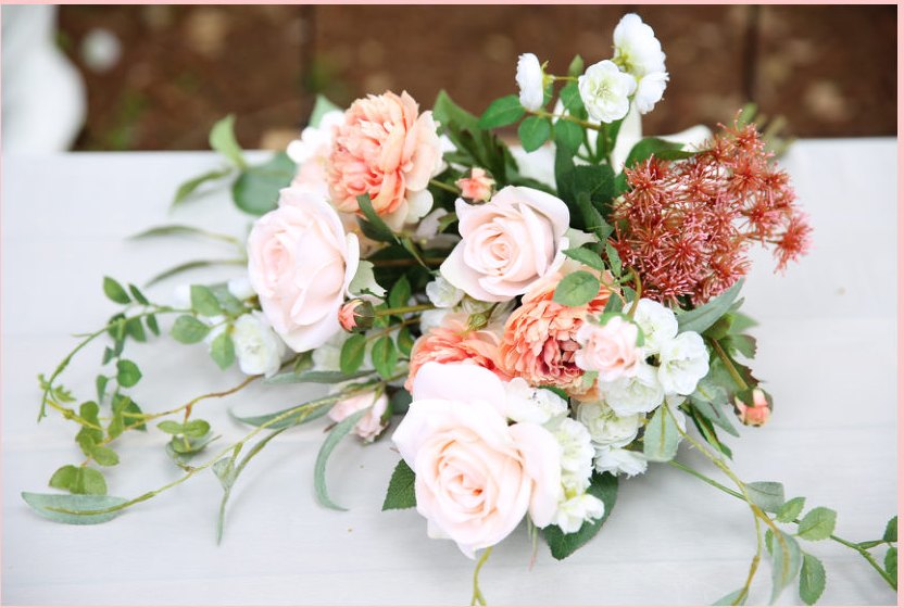 Floral drapery setting the tone of a wedding room
